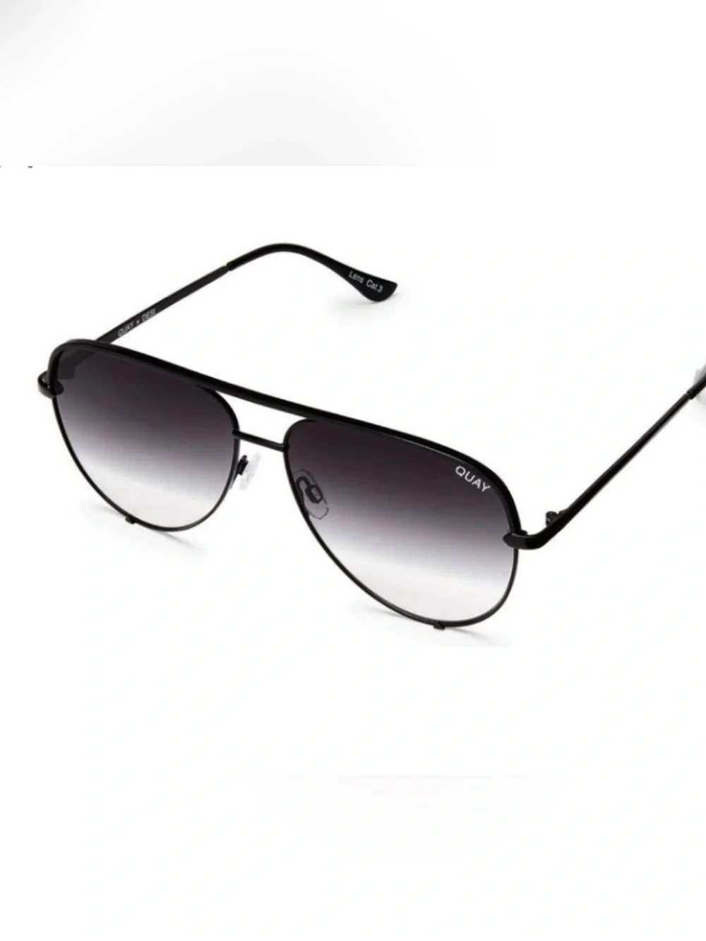 Quay Australia High key Aviator Sunglasses with Gradient Smoke Lenses